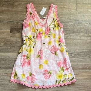 Petal and Pup Floral Pink and Yellow Dress